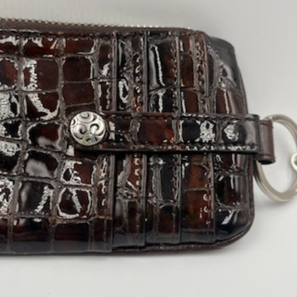 Brighton Bellissimo Heart Croc Brown Small Wallet - Picture 3 of 9